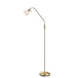 Lindby Stehlampe verstellbarer Glas Leuchtkopf, Standleuchte messing 1x E14 max. 10W ohne Leuchtmittel Stehleuchte Standlampe Wohnzimmerlampe