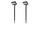 Jefedana Solarlampen für Außen Garten: IP65 Wasserdicht Solarleuchten Garten mit Bewegungsmelder USB & Solar - 3 Helligkeitsstufen Hof Eingangstür Gehweg(2 Stück)