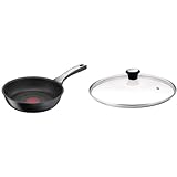 Tefal G25904 Unlimited On Bratpfanne | 24 cm & Glasdeckel 24 cm, Edelstahlfassung, Spülmaschinenfest, Dampfventil, Thermokunststoffgriff, 28097512