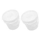 Mikinona 2 Stück Feuchttuchspender aus Kunststoff mit Deckel und Henkel Großer Wassertuch Aufbewahrungsbehälter für Auto Bad und Küche Tragbarer Feuchttücher Eimer für Einfache Nutzung