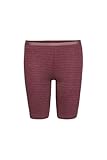 con-ta Thermo Radlerhose, Bequeme Winter Unterhose mit langem Bein aus natürlicher Baumwolle und Polyester, warme und weiche Thermounterwäsche, Damenbekleidung in Farbe Bordeaux Geringelt, Größe 44