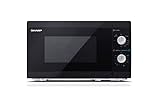Sharp Mikrowelle YC-MG01E-B mit Grill 20L, 800W Mikrowellenleistung, 1000W Grill, Manuelle Steuerung, Schwarz