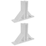 Sewroro 2 Stück Zaunpfosten Holzfußhalterung Weiß für Gartenzaunbefestigung mit Befestigungslöchern Stabile Zaunstütze für Kleine Sichtschutzzäune Im Außenbereich