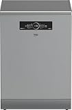 Beko BDFN36550XP Geschirrspüler 60 cm, freistehend und unterbaufähig, für 15 Maßgedecke, 6 Programme, 6 Zusatzfunktionen, 3 Spülebenen, SilentWash, SelfDry, Programm für halbe Beladung, edelstahl