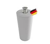 BAUHELD® Rolladen-Stopper 40mm [8 Stück] Aussen-Rolladen Anschlagpuffer aus Kunststoff [Made in Germany] - Rollladen Anschlagstopper inkl. Schrauben - Passend auf Rolladenpanzer Lamellen - Hellgrau