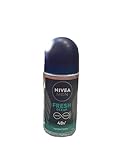 NIVEA Men Fresh Ocean Deodorant Roller, 0% (1 x 50 ml), Deodorant für Herren, 48h Schutz