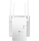 WLAN Repeater WLAN Verstärker 1200Mbit/s Dual-Band WiFi Booster mit Repeater/Router/Access Point Modus,4 Antennen,Einfache Einrichtung,WiFi Range Extender mit LAN/WAN Port