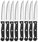 HTRTRR Zahnmesser Steakmesser Set 8-teilig, Hochwertiger Edelstahl, Ergonomischer Griff, Spülmaschinenfest, Perfekt für BBQ und Dinner