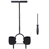 Ohuhu Aerifizierer für Rasen Rasenlüfter Rasenkernlüfter Hohlspoon mit Aufbewahrungsbeutel und Reinigungswerkzeug, Schwerer T-Griff-Rasenlüfter für verdichtete Böden Rasenpflege