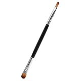 PACKOVE 1Stücke Lidschattenpinsel Einseitiger Make Up Pinsel mit Silberner Tube für Präzises Auftragen von Lidschatten und Eyeliner Tragbares Make Up Tool für Perfektes Make Up Überall