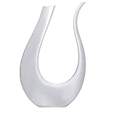 Intirilife Wein Dekanter in U-Form aus Glas in Klar - 750 ml- Weinkaraffe, Rotwein Dekantierer, Weinbelüfter, Weindekanter Zubehör bleifrei- Handgemacht, Tropffrei Ausgießen, spülmaschinenfest