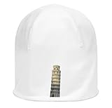 Leaning Tower of Pisa Italy Unisex dünne Baumwolle dehnbar weiß Slouch Beanie weiß
