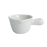 BybAgs Sauciere Teekanne Salat-Dressing-Behälter, Mini-Keramik-Dipbecher und Gewürzsaucenschüssel mit Griff for Partyzubehör, Barbecue-Sauce Soßiere Thermo (Color : White)