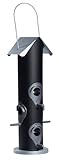 Windhager Futtersäule Saatmischung, Vogelfutterstation Futterspender Vogelfuttersilo, aus Metall, inkl. Aufhängeöse, 13,5 x 13,5 x 35 cm, 06969, Anthrazit