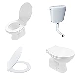 Toilette Abfluss Boden Stand-WC + Aufputzspülkasten + SoftClose Deckel