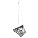 Gogogmee Dreieckiger Verstellbarer Hängestativ Campinggrill mit Kreativem Hohldesign Robust Leicht Hitzebeständig für Outdoor Garten Picknick und Grillen