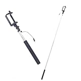 PARENCE.- Set mit 2 universellen Selfie-Sticks für Smartphone - Fotostecker-Taste - Klinkenstecker - bis zu 1 Meter Länge aufgeklappt, zufällige Farbe - 2 Stück