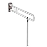 LIKUHLI Haltegriffe für Badezimmer, Sicherheitsarmlehnen, Haltegriffe für Badezimmer in U-Form, Faltbare Hebehilfe für behinderte ältere Menschen, Toilettenhilfsgriff aus Edelstahl/weiß/60