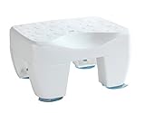 WENKO Badewannenhocker Mod. Secura rutschsicherer Sitz aus robustem Kunststoff max. Belastbarkeit 150 kg mit Wasserablauf 40 x 21 x 31 cm Weiß