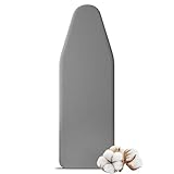 WIYETY Bügelbrettbezug, Extra Dick Klassischer Baumwollbezug, Verbrühungshemmend Bügeltischbezug, Bügelbrett Bezug, für Dampfbügelstation & Schnelles Bügeln - 125 x 45 cm, Grau