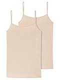 Schiesser Damen 2 Pack Spaghetti Top Unterhemd Bio Baumwolle - 95/5 Organic Unterwäsche, Haut_174388, 42 EU
