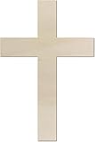 Kleenes Traumhandel Schönes Kreuz aus Holz – Kirche Ostern - Ideal als Deko - bis 60cm - für Wand & Tür (30 cm)
