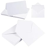 Ailvor Briefumschläge mit Karten Blanko, 60er Set Umschläge Faltkarten, Blanko Karten zum Selbstgestalten, Kuvert Doppelkarten für Grußkarten, Einladung, Geburtstagskarten, Dankeskarten(Weiß)