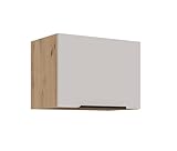Küchen Kurzhängeschrank 50 cm Solano Kaschmir beige matt + Eiche Artisan matt Küchenzeile Küchenblock Küche Einbauküche