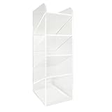 Uquelic Acryl-Stiftehalter, 5 Fächer, transparenter Stiftebehälter – schräg gestaltetes Design, Schreibtisch-Aufbewahrung, Make-up-Pinselhalter für den Schreibtisch, Acryl-Organizer, Stifthalter,