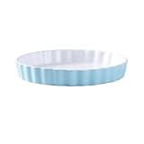 JUNCHENG1008 backblech Pizza-Backform, Keramik, Haushaltsofen, Mikrowelle, Spezialplatte, Backform, hochtemperaturbeständig, Käse-Reis-Platte Keramik-backblech(Blue,8inches)