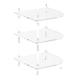 Tellerorganizer, platzsparendes Acrylregal, transparent, platzsparend, 3-stöckig, Eckregal für Badezimmer, Schrank, Nachttisch, Theke, Küche, Tischplatte