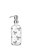 Seifenspender für Bad & Küche aus Glas mit 304 rostfreier Edelstahlpumpe，Soap Dispenser seifenspender seifenspender Glas seifenspender küche soap Dispenser（Schmetterlinge schwarz）