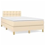 Juroupi Boxspringbett mit Matratze Betten Mit Matratze Schlafzimmer Bett Boxspringbett Mit Matratze Creme 120x190 cm Stoff - 3269805