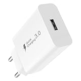 Newding 18W Ladegerät Quick Charge 3.0 Schnellladegerät USB, USB-A Power Adapter und Power IQ für Samsung Galaxy/Note, I Phone, I pad, HTC, Honor, Nexus, Handy Schnellladegerät, Weiß