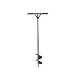 Relaxdays Erdbohrer, 150 mm, Zaunbau & Pflanzlochbohrung, Rutschfester T-Griff, manueller Handerdbohrer, Stahl, schwarz