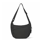 Prizmxed Crossbody Bag Damen Groß,Moon Bag Damen,Großes Fassungsvermögen, Verstellbare Schultergurte, Einfaches und Vielseitiges Design (black)