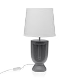 Versa Tischleuchte, Grau, Keramik, 60 W, 22 x 42,8 cm