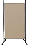 QUICK STAR Paravent 180 x 78 cm Stoff Raumteiler Klein Garten Stellwand Trennwand Balkon Sichtschutz Sand