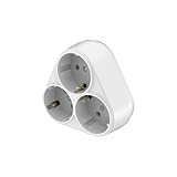 Braytron 3-Fach Mehrfachstecker Steckdosenadapter 230V Typ F Dreieck & Rechteck mit/ohne Kindersicherung 3680W Steckdosenleiste Reiseadapter Stecker Verteiler (Dreieck ohne Kindersicherung)