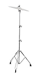 XDrum Beckenständer Semi - Cymbal Stand höhenverstellbar von 70-140 cm - Praktisches Memory Lock System - Doppelstrebig und stabil - Silber