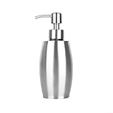 ComfyHarbor Edelstahl-Seifenspenderflasche, 350 ml, elegantes silbernes Design mit gebogener Düse, 17,4 cm Höhe, für Zuhause und Hotel, Badezimmer, Arbeitsplatte