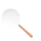 VILLFUL Handspiegel mit Griff aus Holz Doppelseitig mit Vergrößerung Tragbarer Kosmetikspiegel für Damen Kompakt und Leicht für Reisen Weiß Klarer HD Spiegel für Präzises Make up