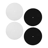 LIGIGWASH 4 Stück Teiliges Filz Plattenspieler Matte Rutschfeste Antistatische Schallplatten Unterlage in Schwarz und Weiß Kompatibel für Dj Heimgebrauch und Professionelle Turntables