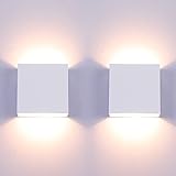 Glighone LED Wandleuchten innen, 2Pcs LED Wandleuchte Up Down 6W Modern, LED Wandlampe für Wohnzimmer, Schlafzimmer, Flur, Balkon, Treppenhaus - Warmweiß