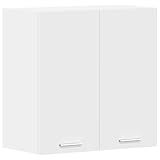 vidaXL Hängeschrank 2 Regalböden Küche Schrank Einbauküche Küchenzeile Küchenmöbel Oberschrank Küchenschrank Weiß 60x31x60cm Holzwerkstoff