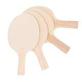 GRIRIW 4 Stück Unlackierte Tischtennisschläger Rohlinge aus Holz Paddle für DIY Basteln Malen Ausgewogenes Paddel Design für Präzise Kontrolle und Individuelle Gestaltungsspielräume
