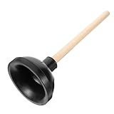 ZUNOXAZ Schwarzer Wc Pömpel aus Gummi mit Holzgriff Durchmesser Robustes Abflussreinigungswerkzeug für Badezimmer und Küche Schwer Belastbarer Toiletten und Spülenreiniger Vielseitig