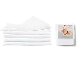 FENSILO Mulltücher Spucktücher Mullwindeln 4er 60x60cm Baby Stoffwindeln für Jungen und Mädchen weiß