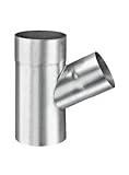 zbs24 Zink Regenrohre Rohrabzweig 100x100mm, Neigung 72°, Abzweig für Regenrohre