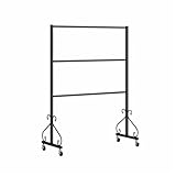 Robuster Roll-Kleiderständer mit 3 Ebenen – Metall-Kleidungsständer, freistehender Kleiderbügel für Mäntel, Kleider und Accessoires, tragbarer Kleiderständer, schwarz, 100 x 40 x 130 cm